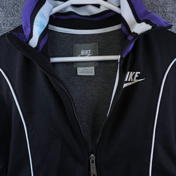 Nike Sportswear Track Jacket Girls Medium 8-10 Full Zip Purple Black Lined - Picture 12 of 15